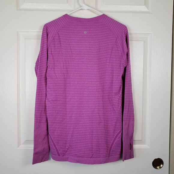 Lululemon swiftly tech long sleeve Pink Striped Size 12 Stretch, Athletic - Picture 5 of 10